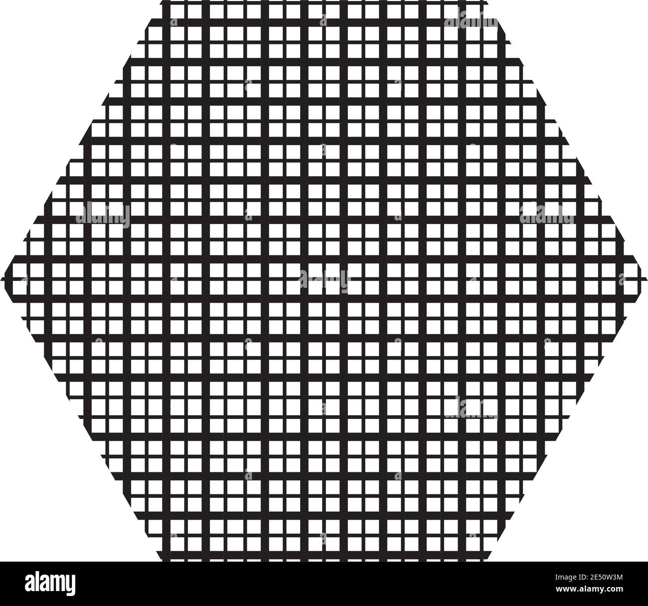 geometric shape, icon of hexagon over white background, vector ...