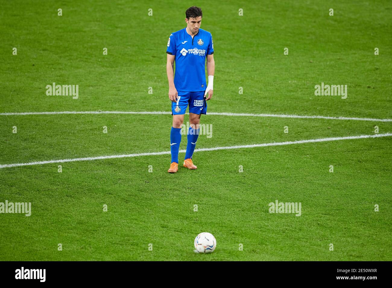 Bilbao, Spain. 25th Jan, 2021. Jaime Mata of Getafe CF looks on during the La Liga match between Athletic Club Bilbao and Getafe FC played at San Mames stadium. Credit: Ion Alcoba/Capturasport/Alamy Live News Credit: CAPTURASPORT/Alamy Live News Stock Photo