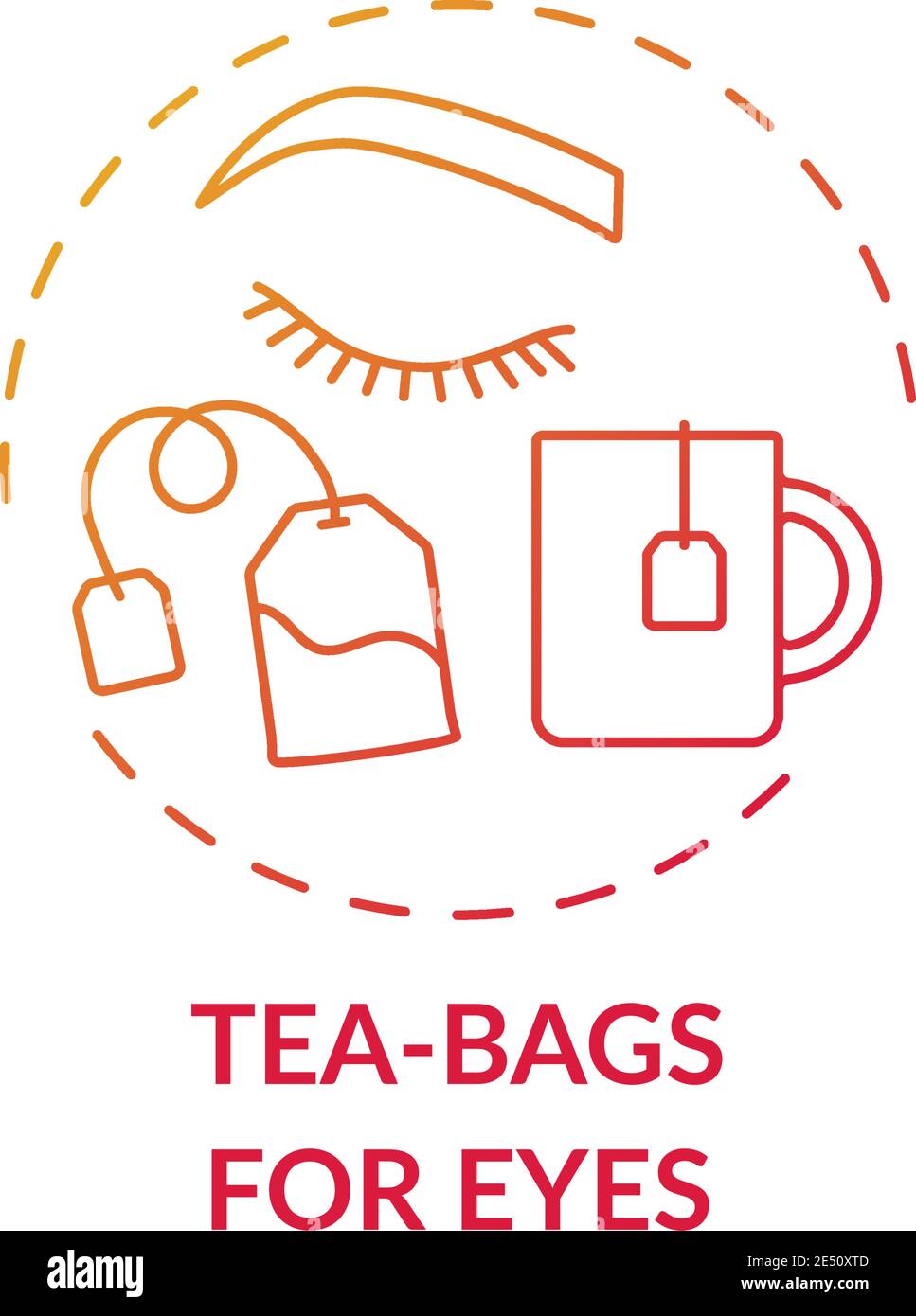 Tea-bags for eyes concept icon Stock Vector