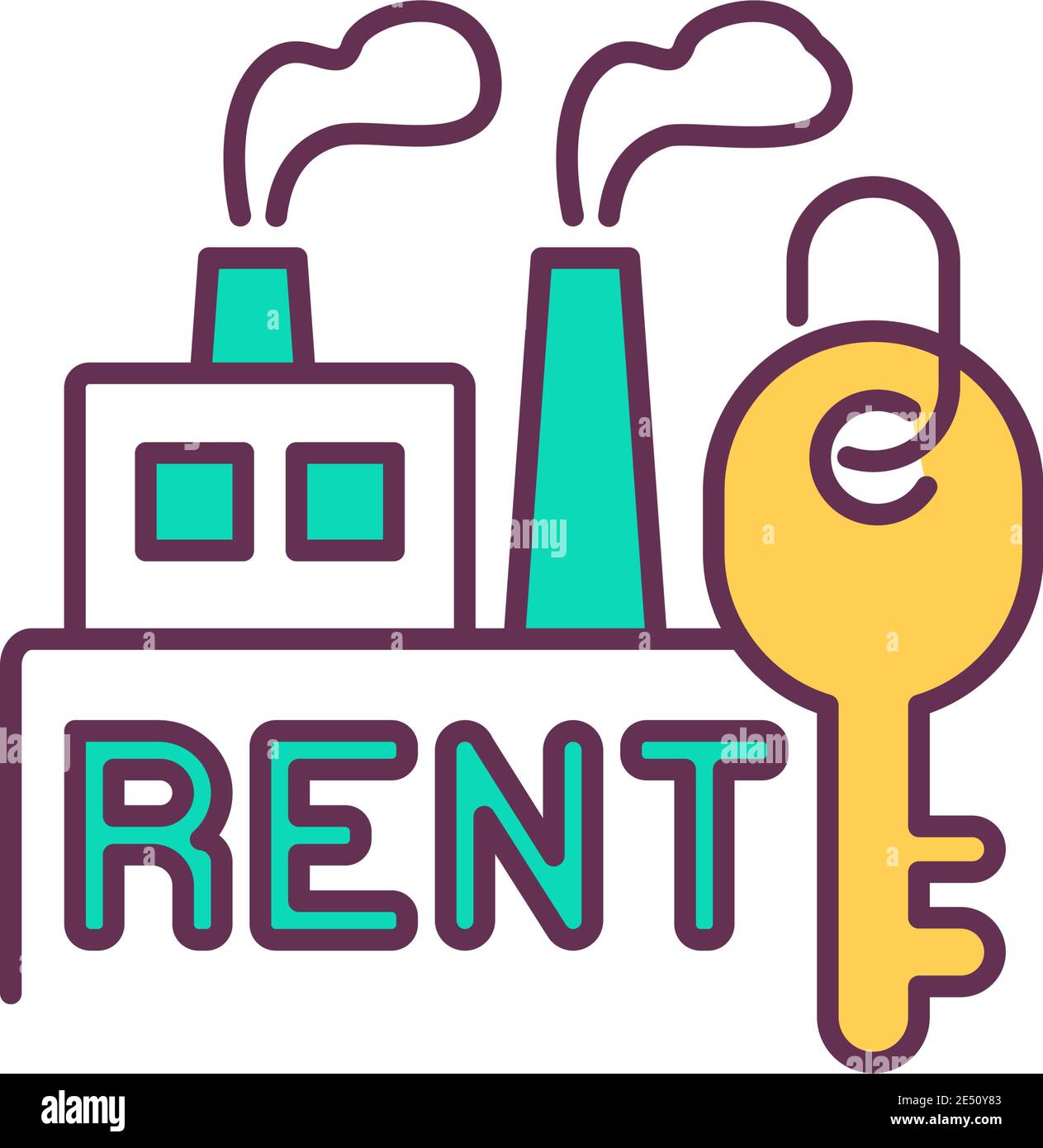 Closing facilities RGB color icon Stock Vector