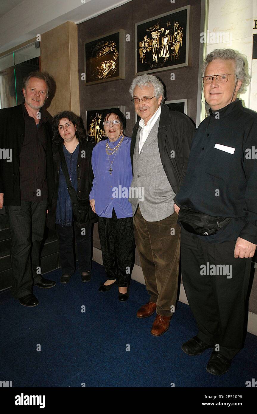 EXCLUSIVE - Jean-Francois Vlerick, Julie Vander, Mado Maurin, Jacques  Dugowson and Yves-Marie Maurin attend a tribute to Patrick Dewaere at the  Champo theater in Paris, France on April 18, 2008. Photo by