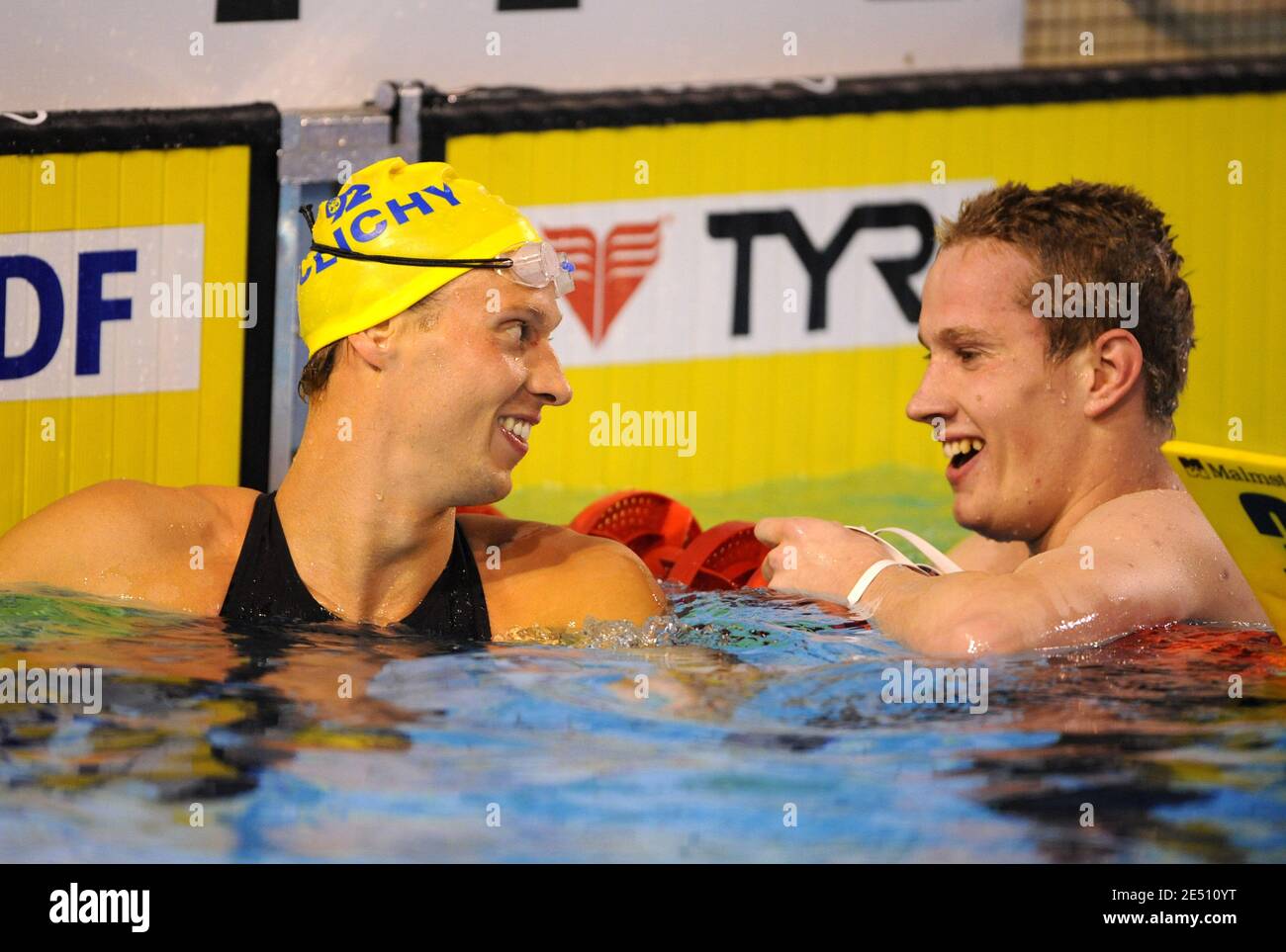 France's Nicolas Rostoucher (1st) and Sebastien Rouault (2nd) compete ...