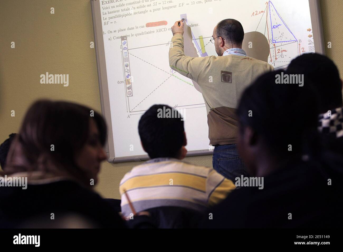 Lesson in the Solignac college in Strasbourg, France, on April 21, 2008. Photo by Antoine/ABACAPRESS.COM Stock Photo