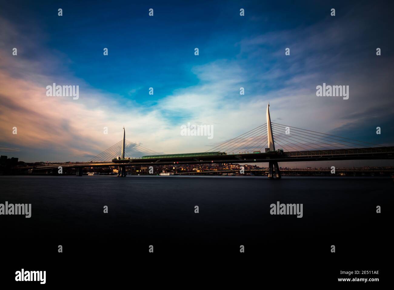 Halic Metro Bridge in Istanbul Stock Photo