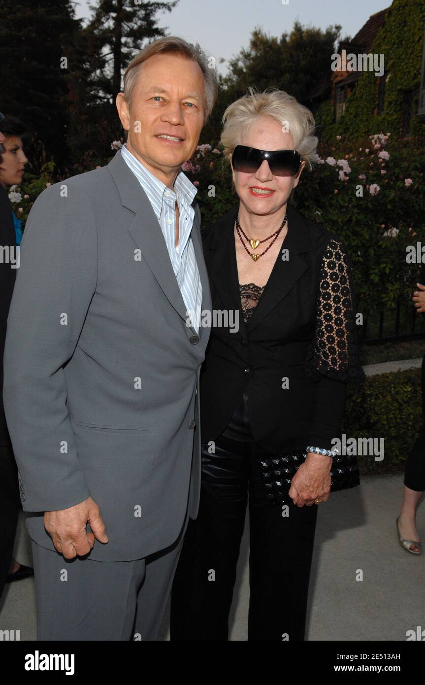 Michael York and wife Patricia McCallum arrive at the Britweek launch party held at the British Consul General's residence in Los Angeles, CA, USA on Thursday, April 24, 2008. Photo by Lionel Hahn/ABACAPRESS.COM Stock Photo