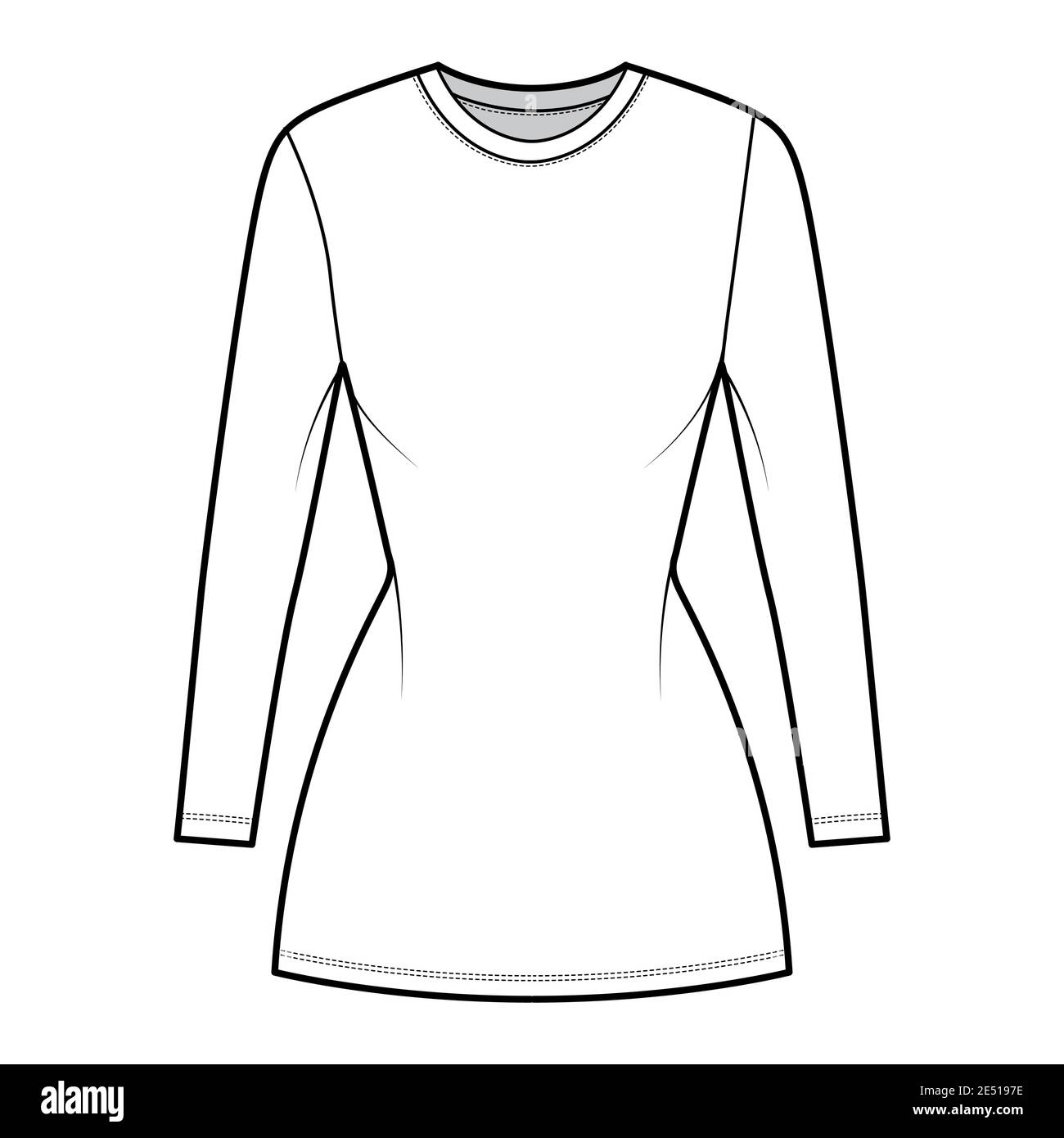 Women's Long Sleeve Round Neck Slim Fitness T-shirt Fashion