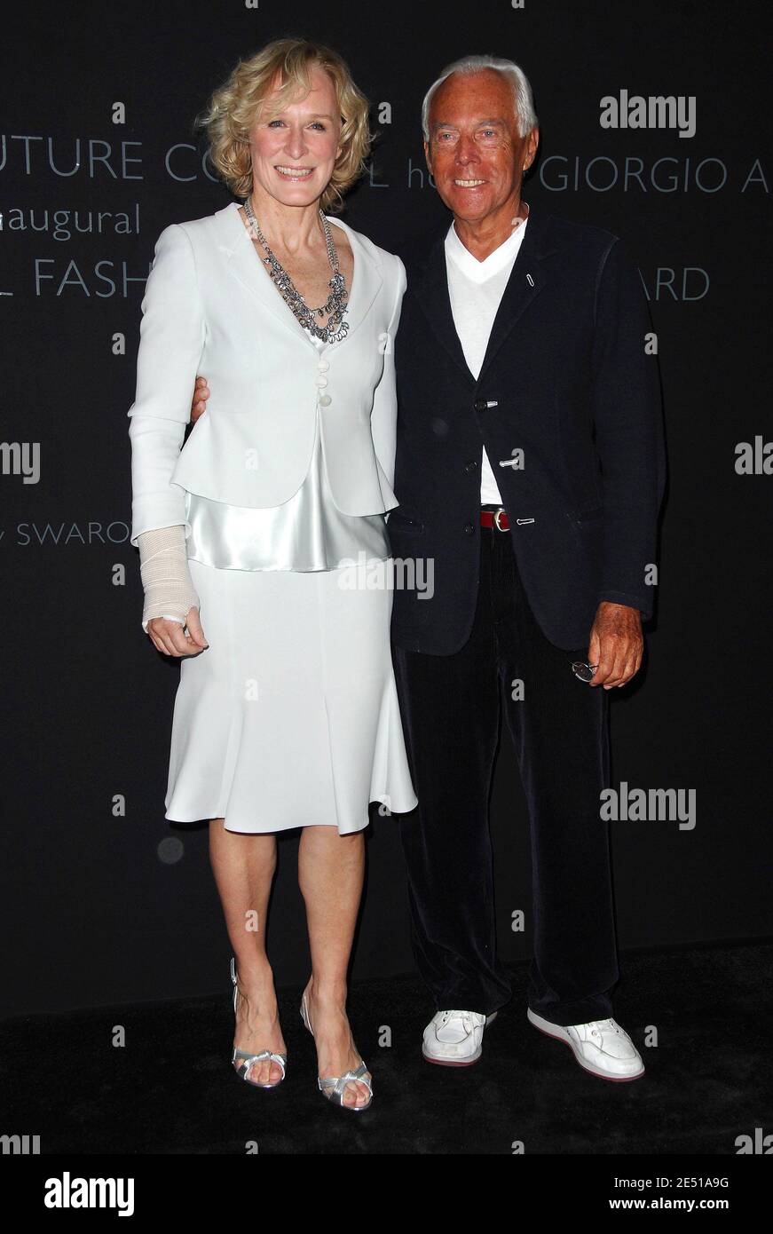 Designer Giorgio Armani and actress Glenn Close attend Fit's Couture