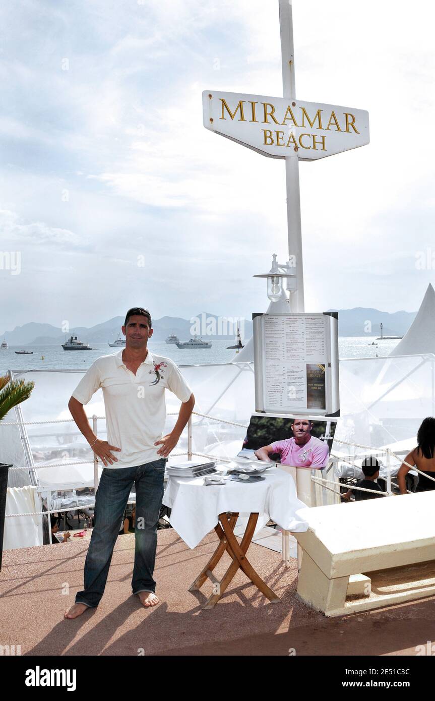 French Coach and former swimmer Franck Esposito presents his new collection on the beach Miramar on 'La Croisette' in Cannes, France on May 12, 2008. Photo by Capbern/Cameleon/ABACAPRESS.COM Stock Photo