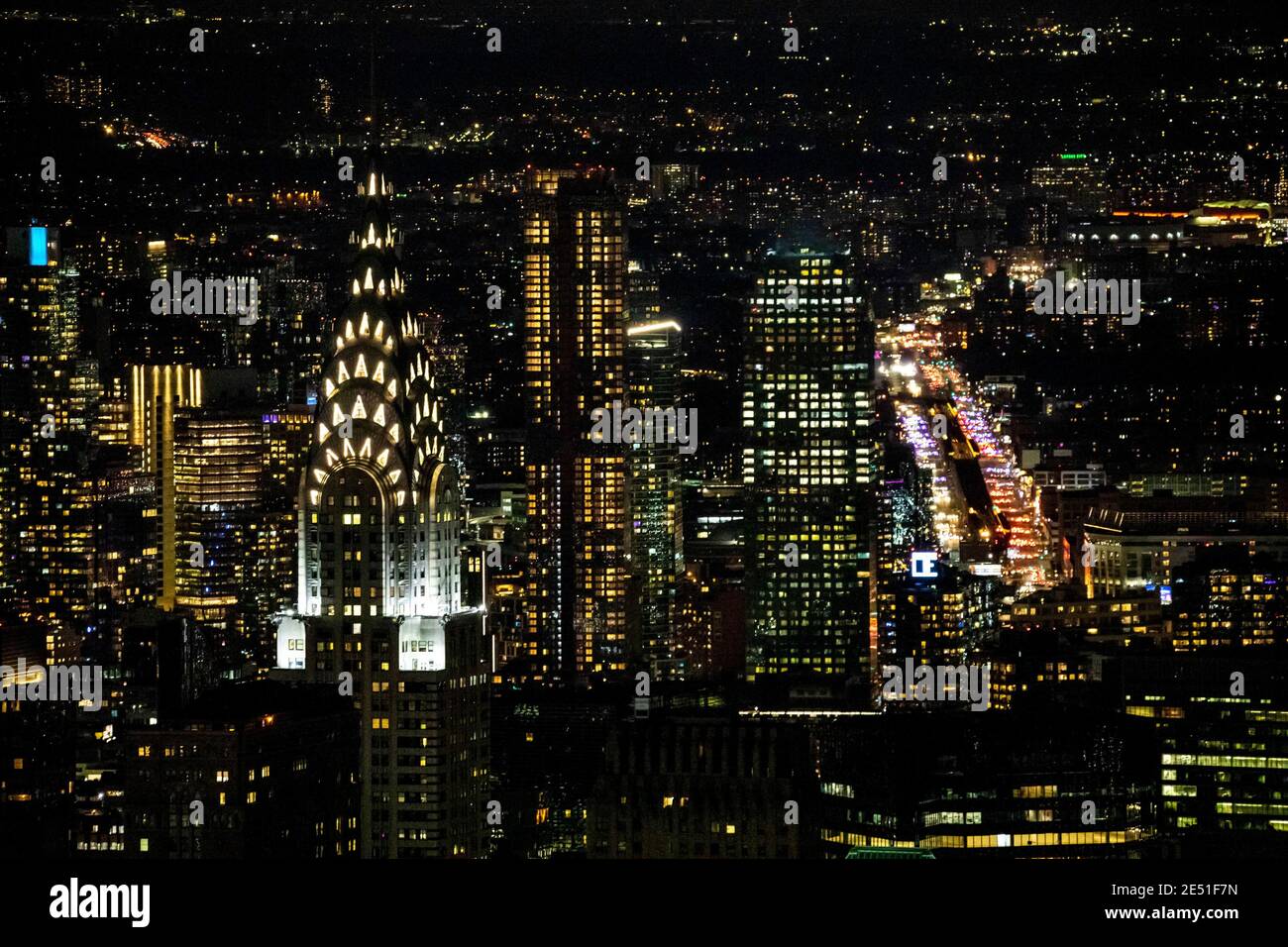 Chrysler building night aerial hi-res stock photography and images - Alamy