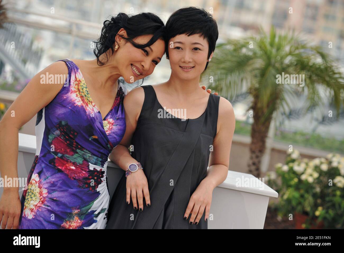 Cast members Joan Chen (L) and Zhao Tao pose at a photocall for the film '24 City' ('Er Shi Si Cheng Ji') during the 61st Cannes Film Festival in Cannes, France on May 17, 2008. Photo by Hahn-Nebinger-Orban/ABACAPRESS.COM Stock Photo