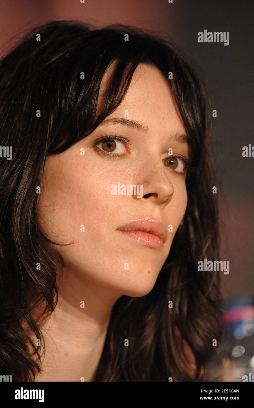 Actress Rebecca Hall listens to a questions during a press conference for US director Woody Allen's film 'Vicky Cristina Barcelona' at the 61st Cannes International Film Festival in Cannes, southern France on May 17, 2008. The movie, which is screened out of competition, drew big laughs and applause at a packed press preview late May 16 ahead of its red-carpet premiere later on May 17. Photo by Hahn-Nebinger-Orban/ABACAPRESS.COM Stock Photo