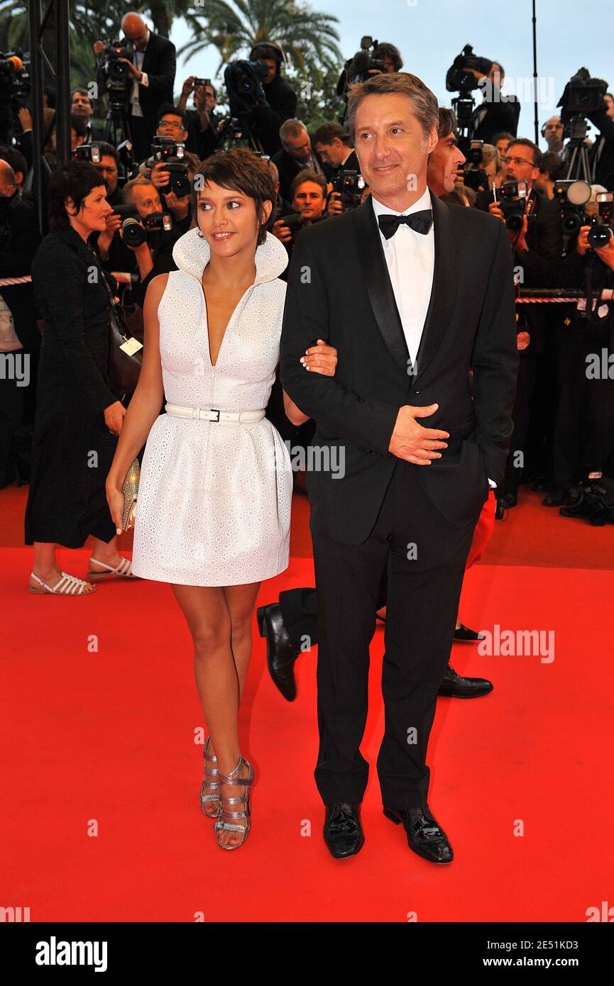 Antoine de Caunes and his daughter Emma seen arriving at the Palais des
