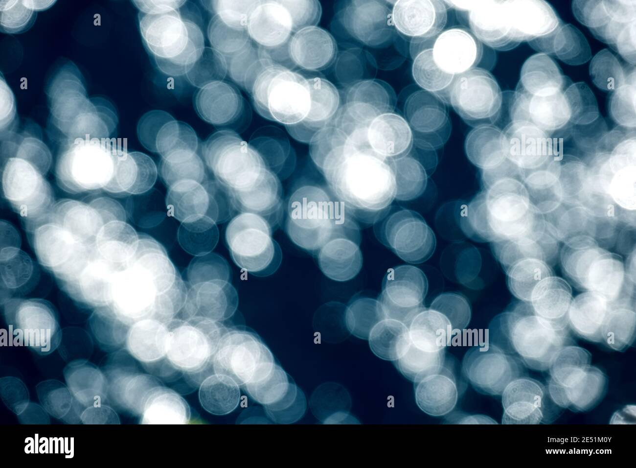 Dark Blue bokeh background. De-focused Abstract Light Circles. Abstract ...