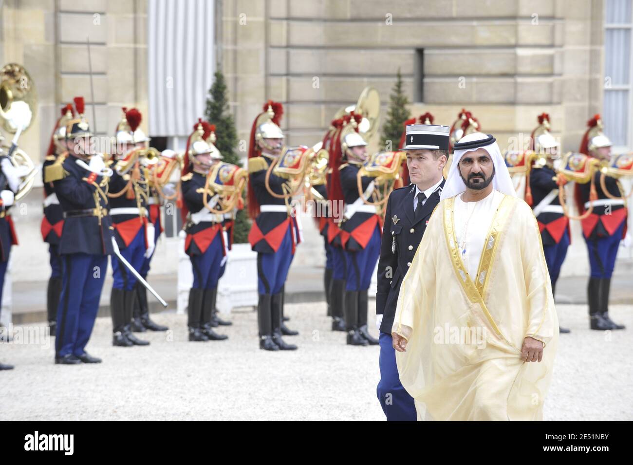 United Arab Emirates Vice President, Prime Minister, Dubai's ruler Sheikh Mohammed Bin Rashed Al Maktoum arrives at the Elysee Palace, in Paris, France, on May 21, 2008. Photo by Ammar Abd Rabbo/ABACAPRESS.COM Stock Photo