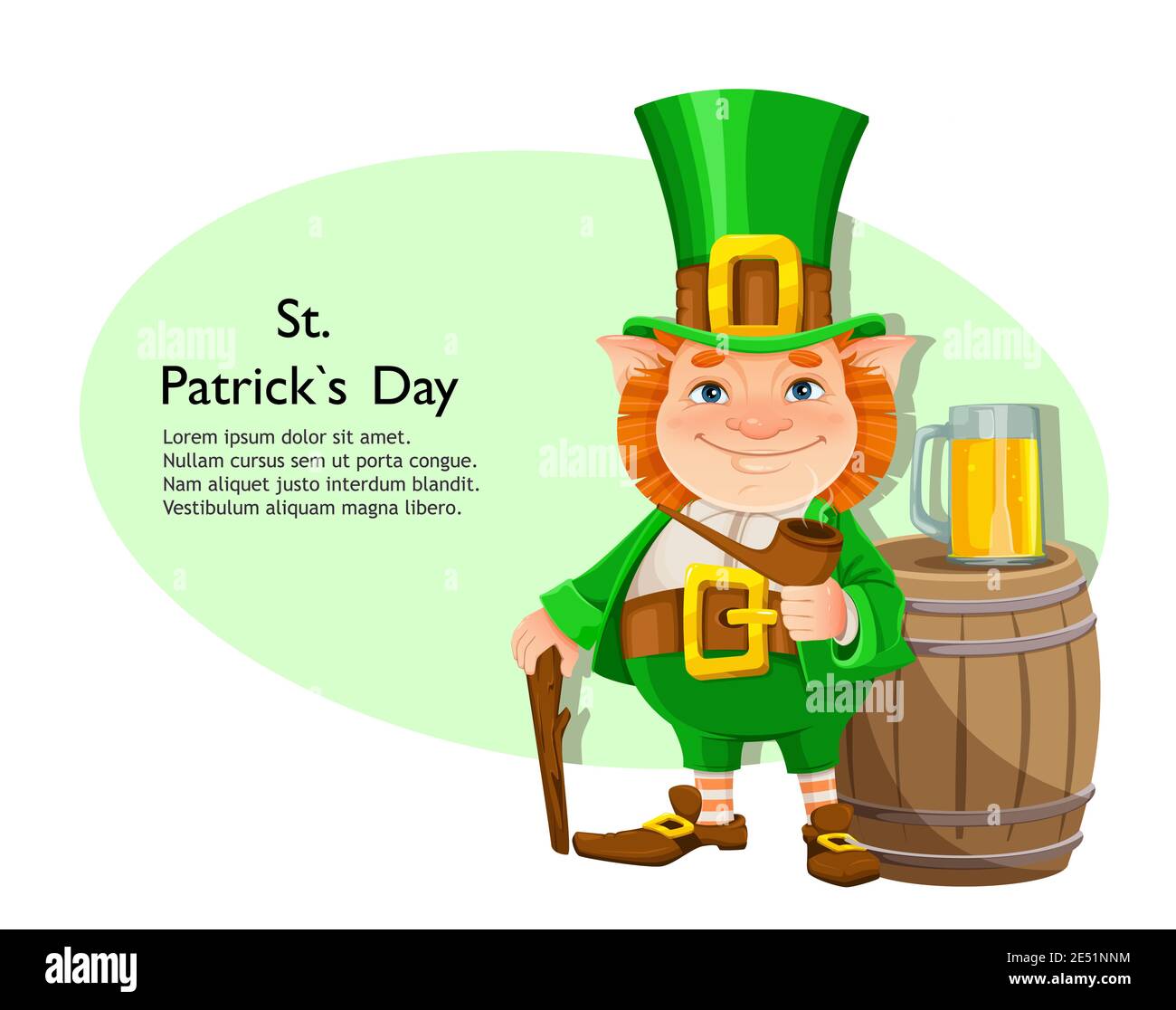 St. Patricks Day Leprechaun Cartoon Clipart Vector Stock Vector Image & Art  - Alamy