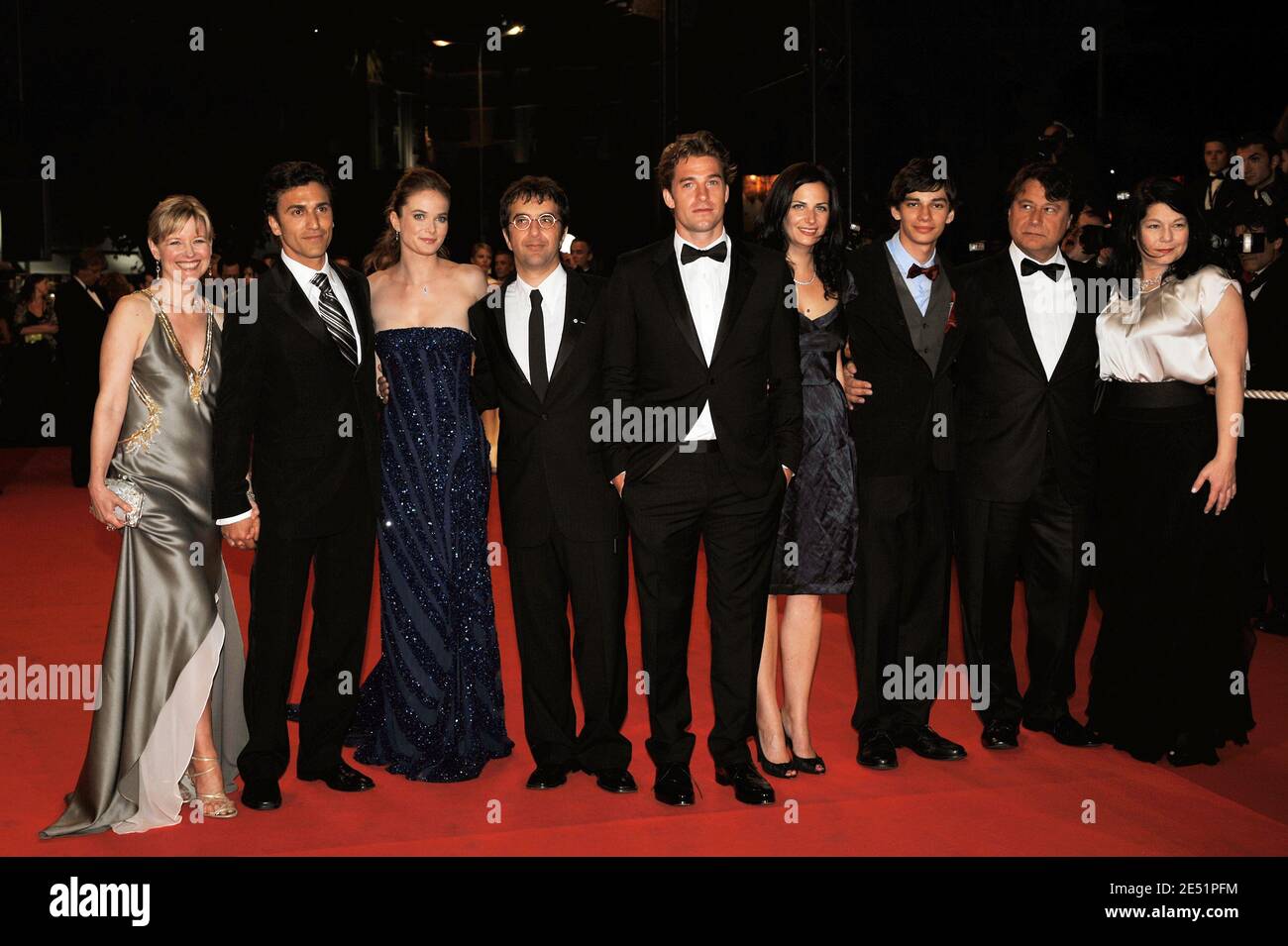 The cast of Adoration Devon Bostick, Scott Speedman, Rachel Blanchard and Atom Egoyan seen arriving at the Palais des Festivals in Cannes, Southern France, May 22, 2008, for the screening of Atom Egoyan's Adoration presented in competition at the 61st Cannes Film Festival. Photo by Hahn-Nebinger-Orban/ABACAPRESS.COM Stock Photo