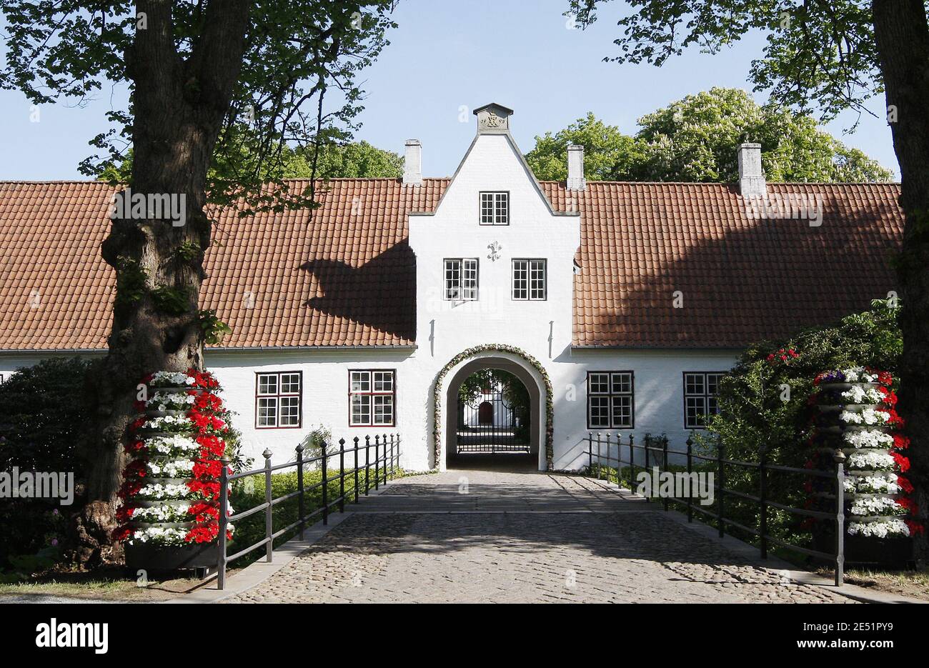 Schackenborg Castle where the private banquet was held after the wedding between Prince Joachim of Denmark and Marie Cavallier on May 24, 2008 at the Mogeltonder church in Denmark. Photo by Patrick BERNARD/ABACAPRESS.COM Stock Photo