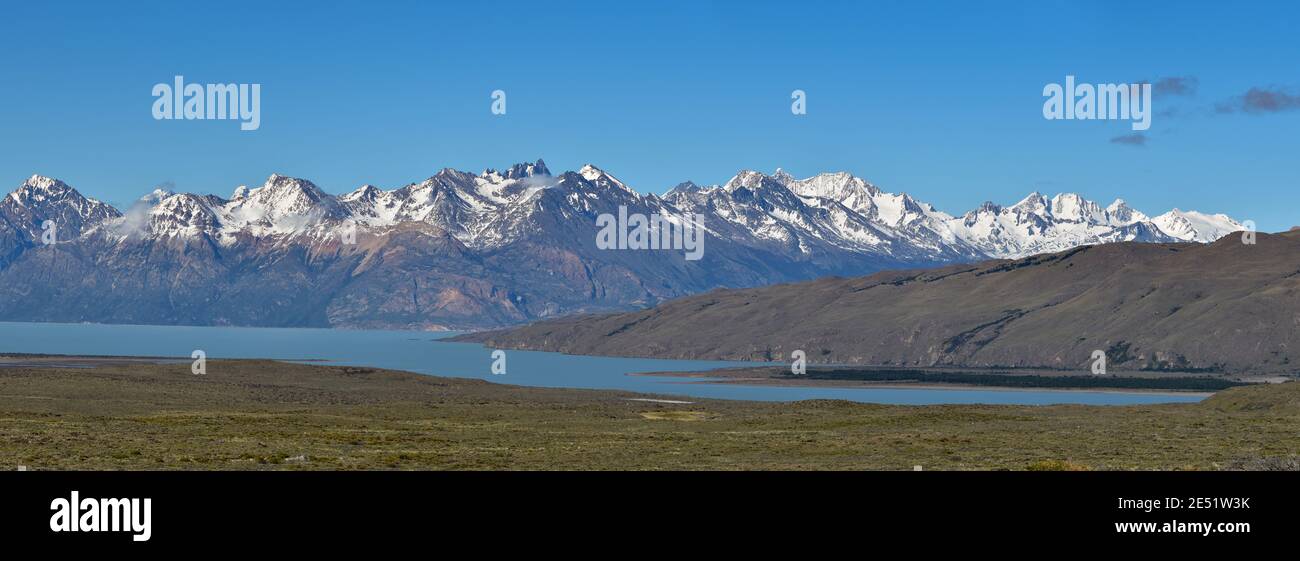 High resolution panorama of Lago Viedma and Los Glaciares national park, patagonia, Argentina. Stock Photo
