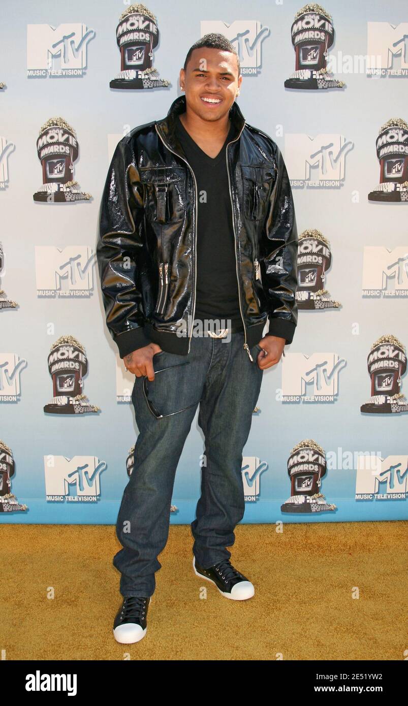 Chris Brown attends the 2008 MTV Movie Awards held at the Gibson Amphitheatre in Los Angeles, CA, USA on June 1st 2008. Photo by Baxter/ABACAPRESS.COM Stock Photo