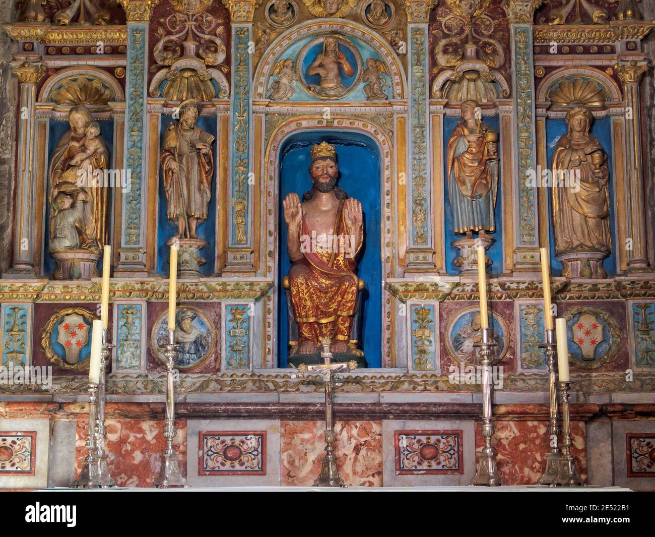 Altarpiece in the Salvador Chapel of the Cathedral - Santiago de Compostela, Galicia, Spain Stock Photo