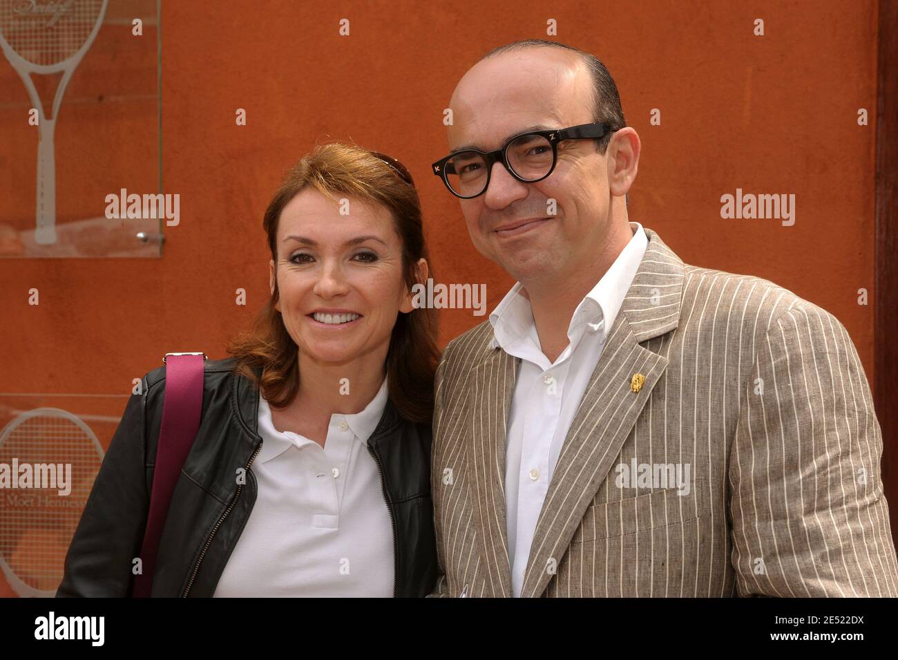Karl Zero and wife Daisy Derata arriving at the VIP area 'Le Village'  during the 2008 French Tennis Open at Roland Garros arena in Paris, France  on June 5, 2008. Photo by