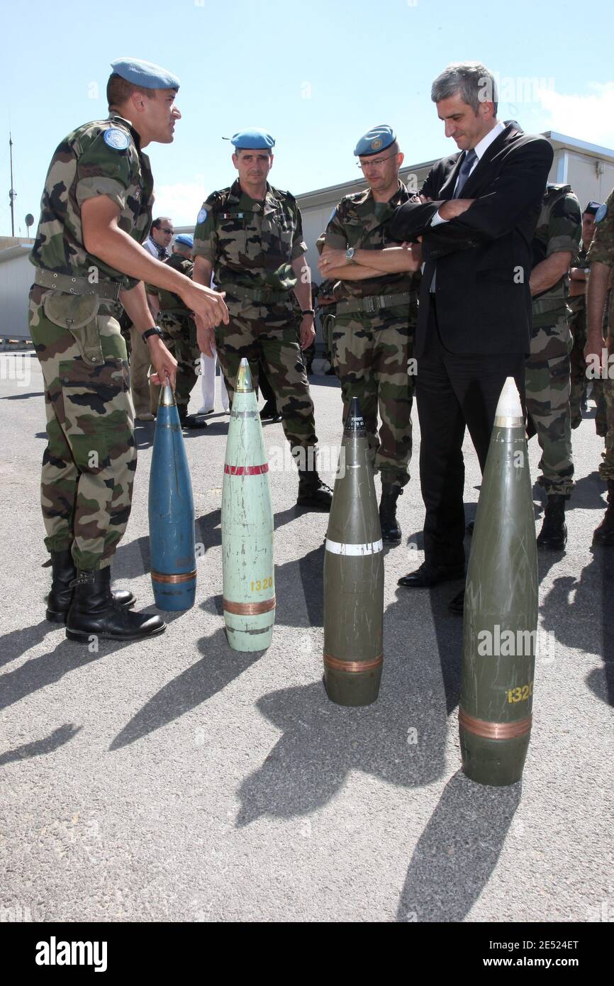 French Minister of Defense Herve Morin visits the FINUL in South Lebanon on June 7, 2008. Photo by Alain Benainous/Pool/ABACAPRESS.COM Stock Photo