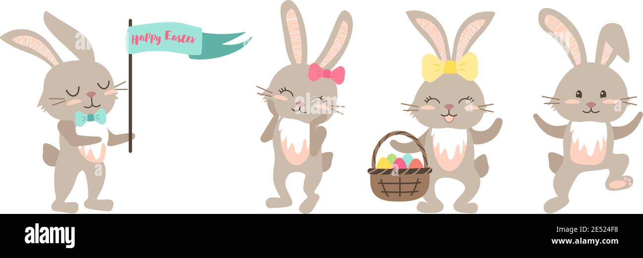 Set of Easter bunnies Stock Vector Image & Art - Alamy