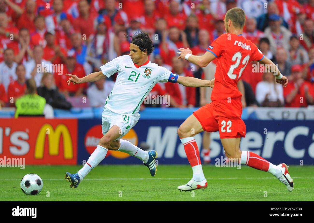 Portugal's captain Nuno Gomes during the Euro 2008 UEFA Championships soccer match, Group A, Portugal vs Czech Republic at Stade de Geneve in Geneva, Switzerland on June 11, 2008. Portugal won 3-1. Photo by Steeve McMay/Cameleon/ABACAPRESS.COM Stock Photo