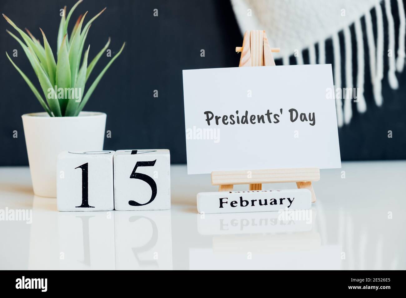Presidents Day of winter month calendar february. Stock Photo