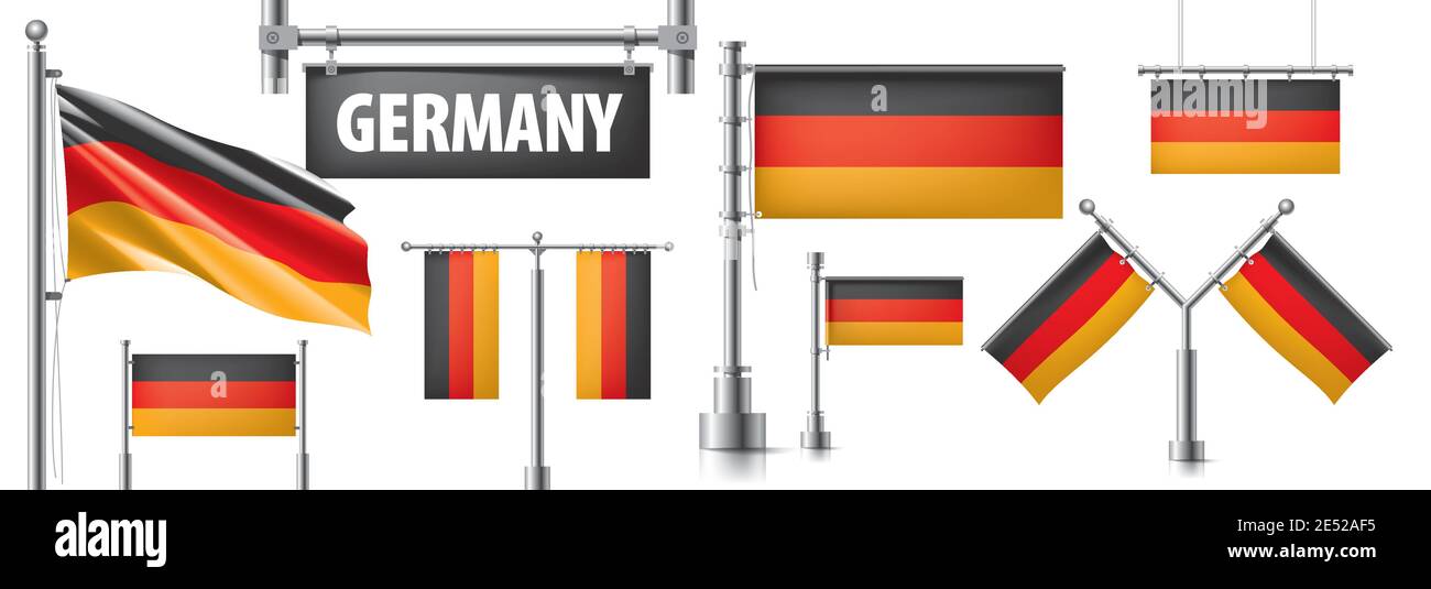 Vector set of the national flag of Germany in various creative designs