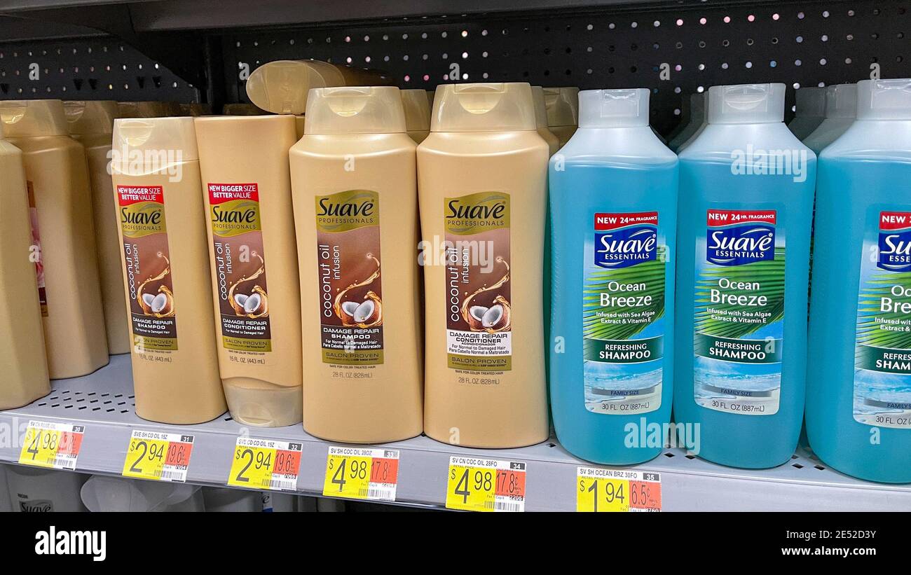 Orlando,FL USA January25, 2021 Suave brand shampoo and conditioner