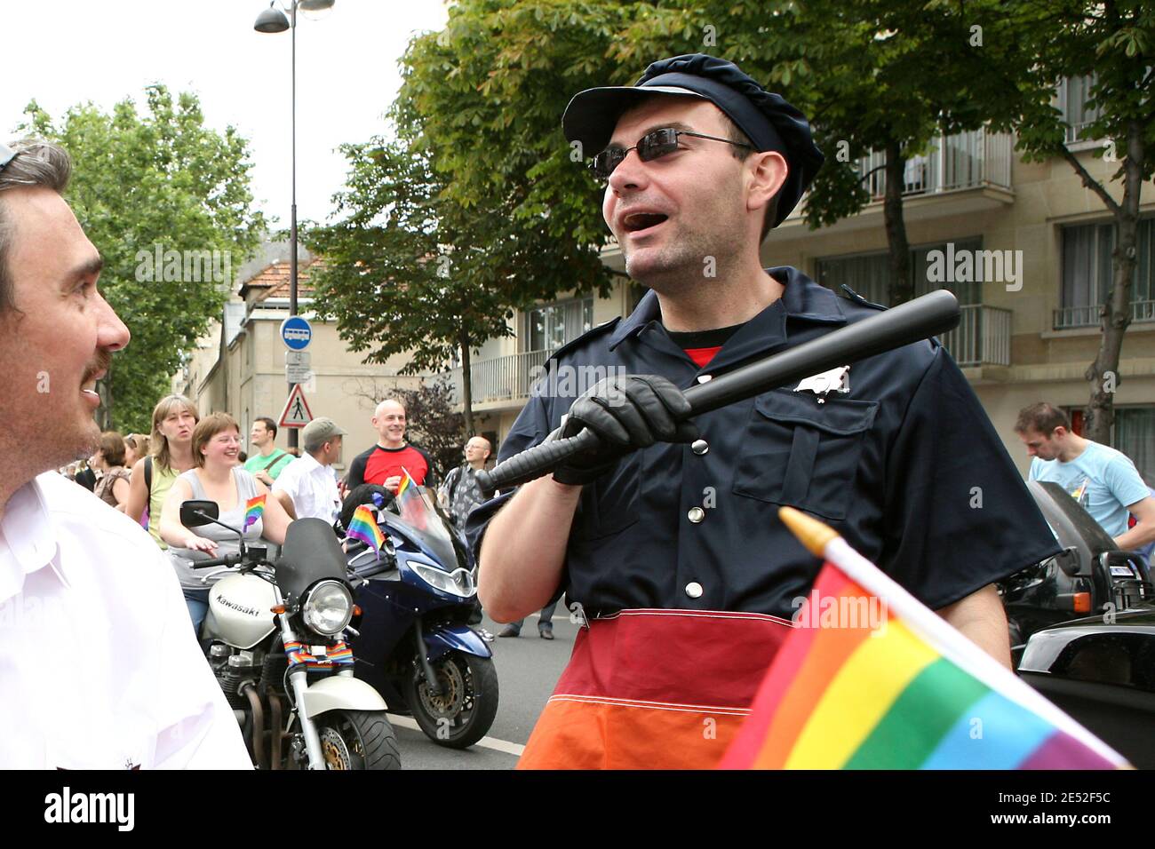 Thousands of people take part in the Gay Pride parade where gays, lesbians and transvestites demonstrate for equal rights and against discrimination, in Paris, France, on June 28, 2008. Photo by Stephane Gilles/ABACAPRESS.COM Stock Photo