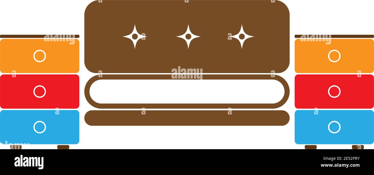 Furniture logo icon vector flat design template Stock Vector