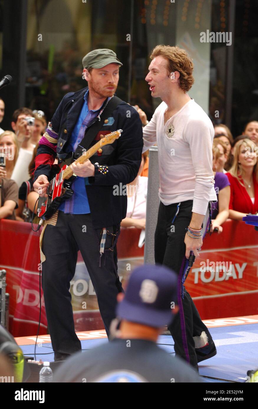 Chris Martin and Will Champion from Coldplay backstage at the Hollywood  Bowl, Los Angeles, United States of America Stock Photo - Alamy