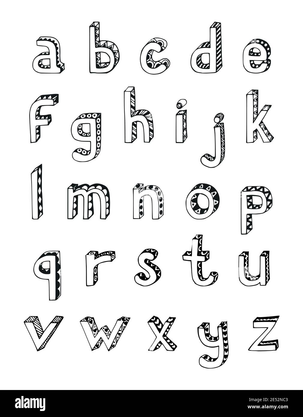 Small a - z Lower Case Letters Set - bakeartstencils