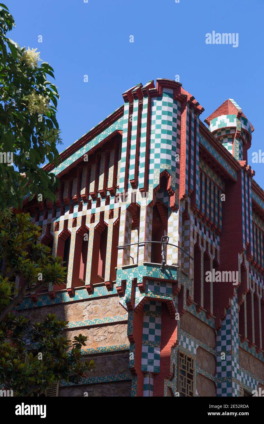 Barcelona Spain Casa Vicens, designed by Antoni Gaudi, and built between  1883 and 1888 Stock Photo - Alamy, image size:866x1390