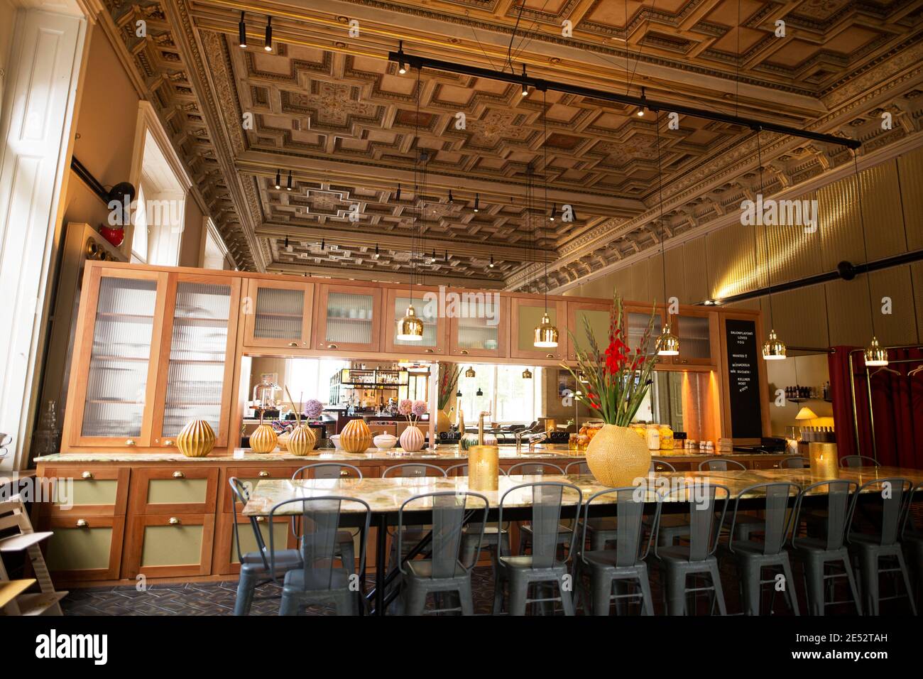The cafe restaurant at the Museum of Applied Arts (MAK) in Vienna, Austria. Stock Photo