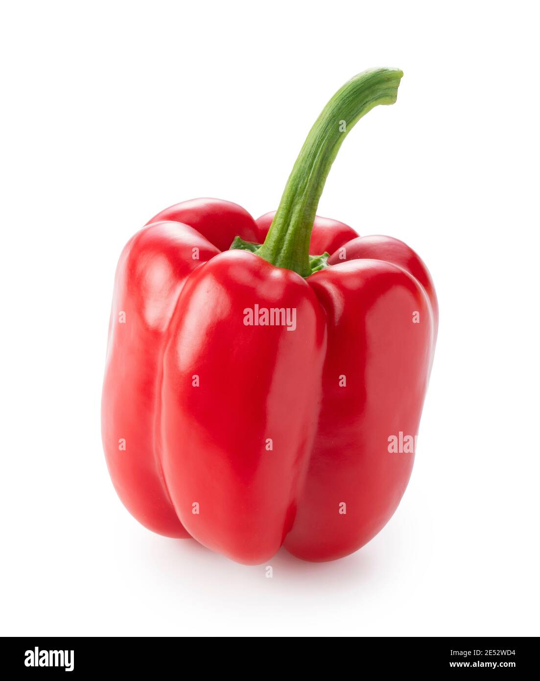 Red bell peppers on a white background Stock Photo - Alamy