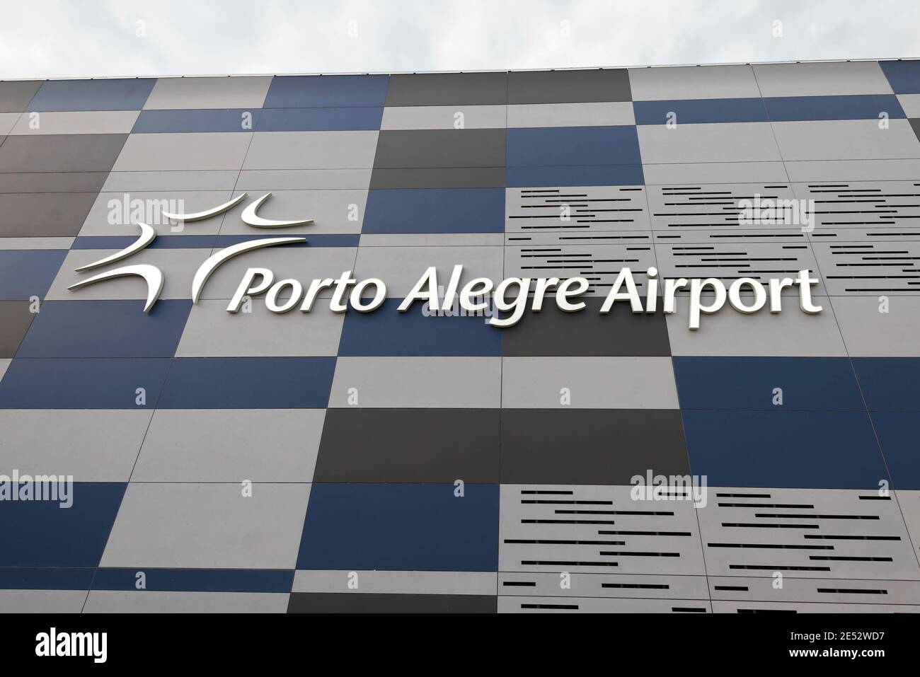 Porto Alegre Airport logo. Fraport Brazil title. Privatization of airports in Brazil. Stock Photo