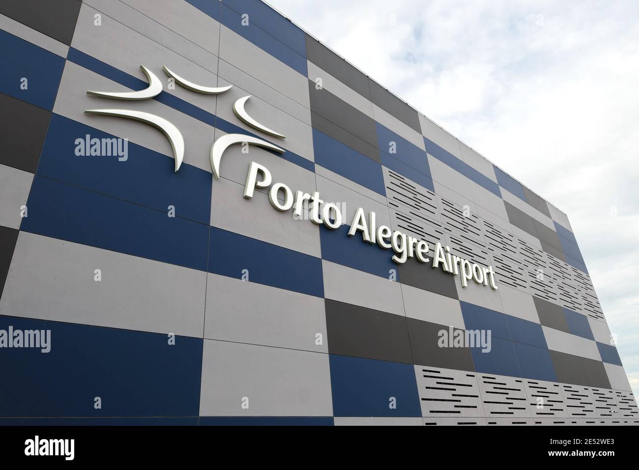 Porto Alegre Airport logo. Fraport Brazil title. Privatization of airports in Brazil. Stock Photo