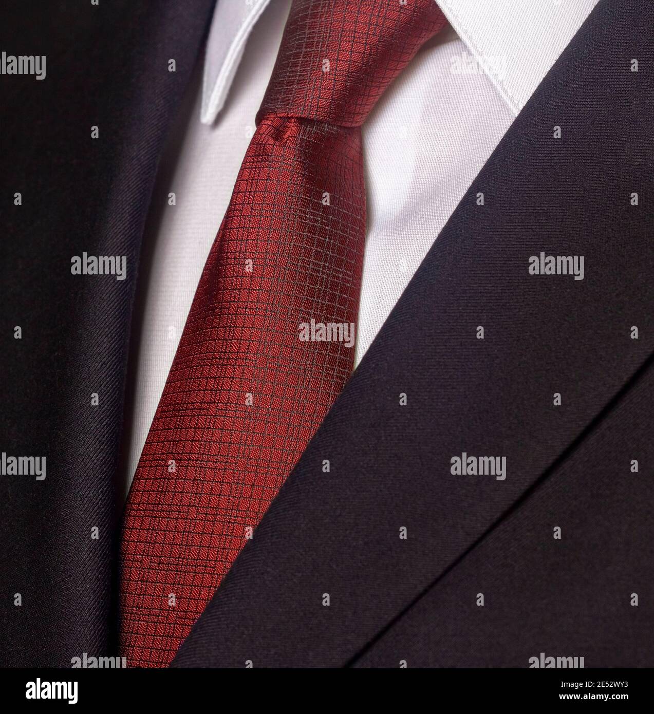 Close up of a black business suit and red tie Stock Photo - Alamy