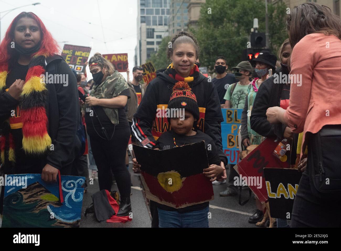 26 January 2021. Invasion Day 2021. Melbourne, Victoria. Credit: Jay Kogler/Alamy Live News Stock Photo