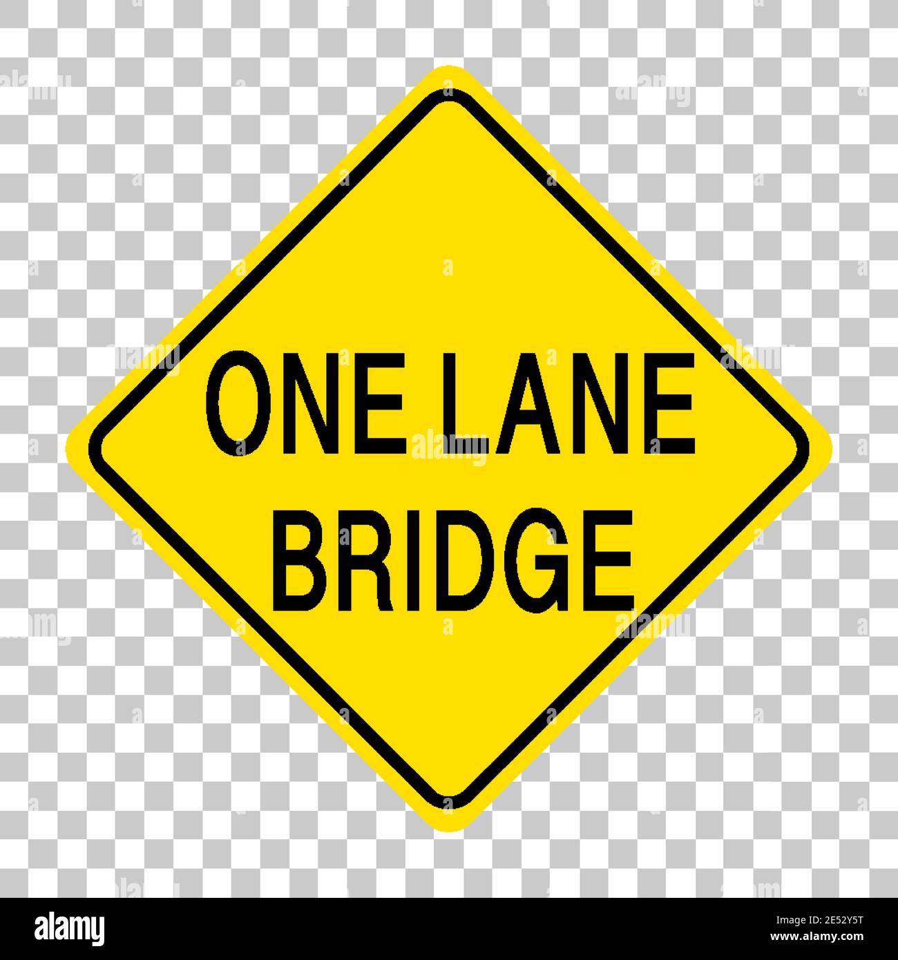 Yellow traffic warning sign on transparent background illustration ...