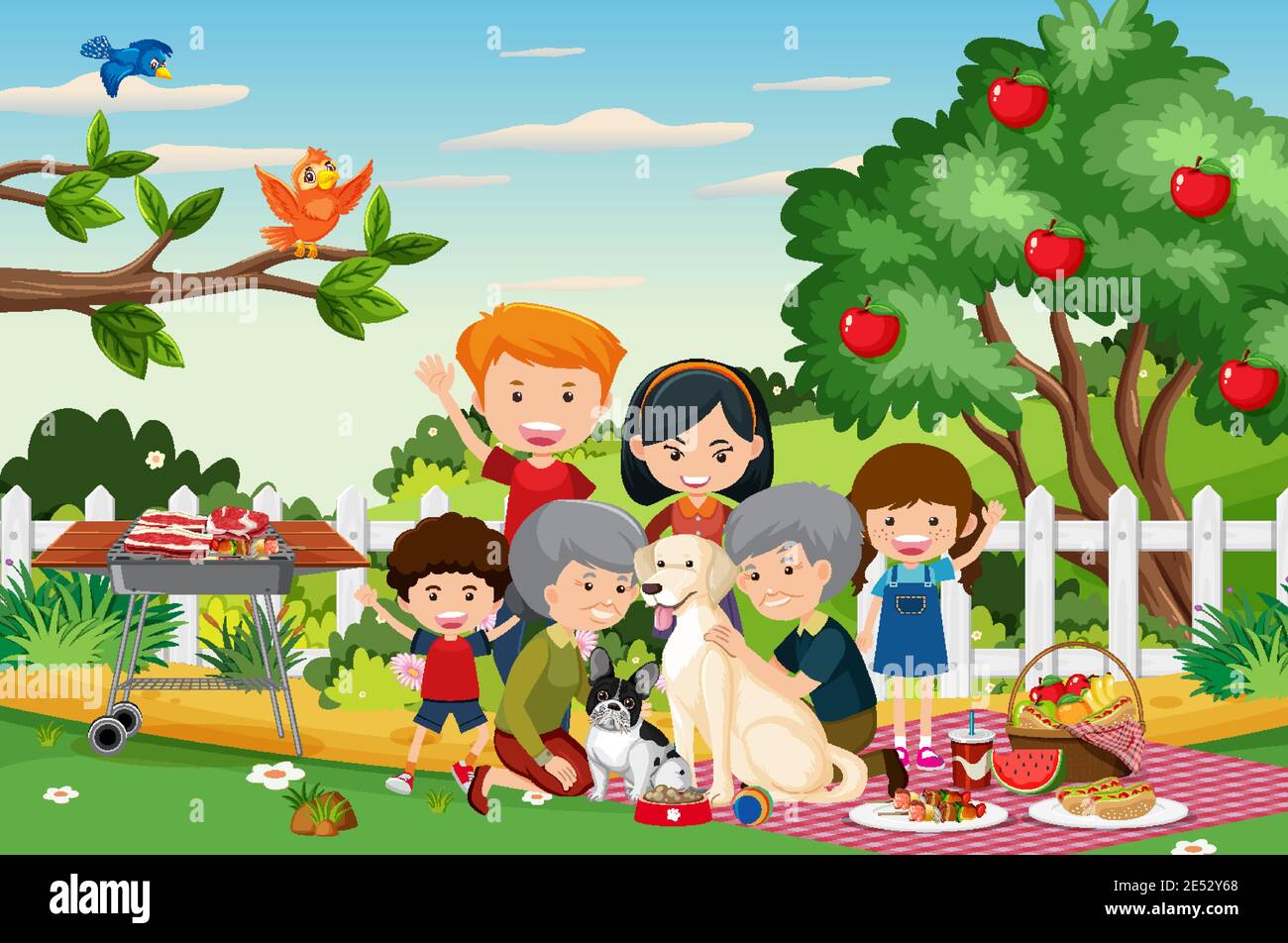 Picnic scene with happy family in the garden illustration Stock Vector Image & Art - Alamy Picnic scene with happy family in the garden illustration Stock Vector Image & Art - Alamy
