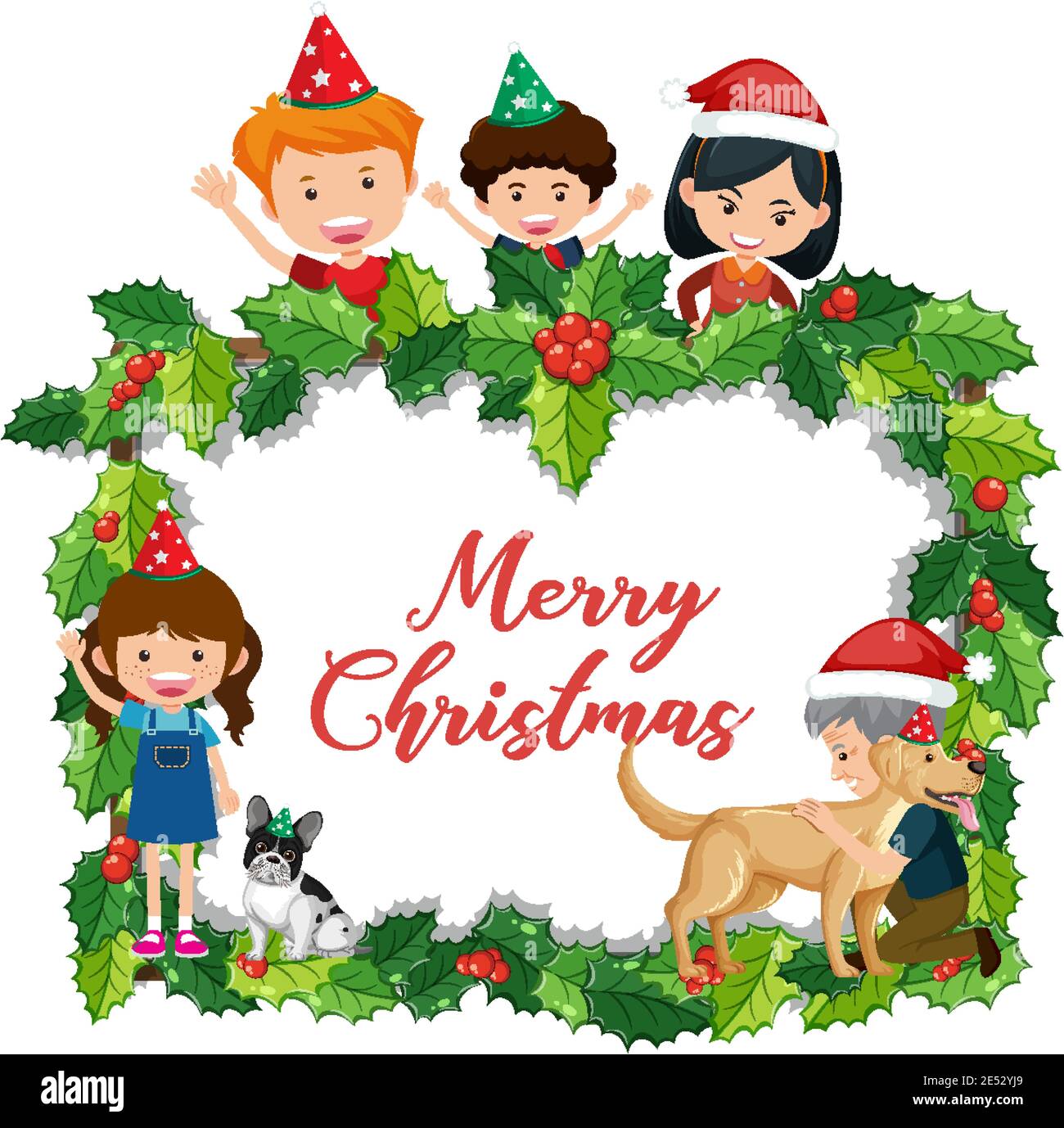 Isolated Merry Christmas banner illustration Stock Vector Image & Art ...