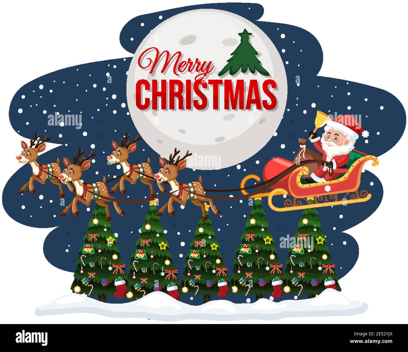 Isolated Merry Christmas banner illustration Stock Vector Image & Art ...