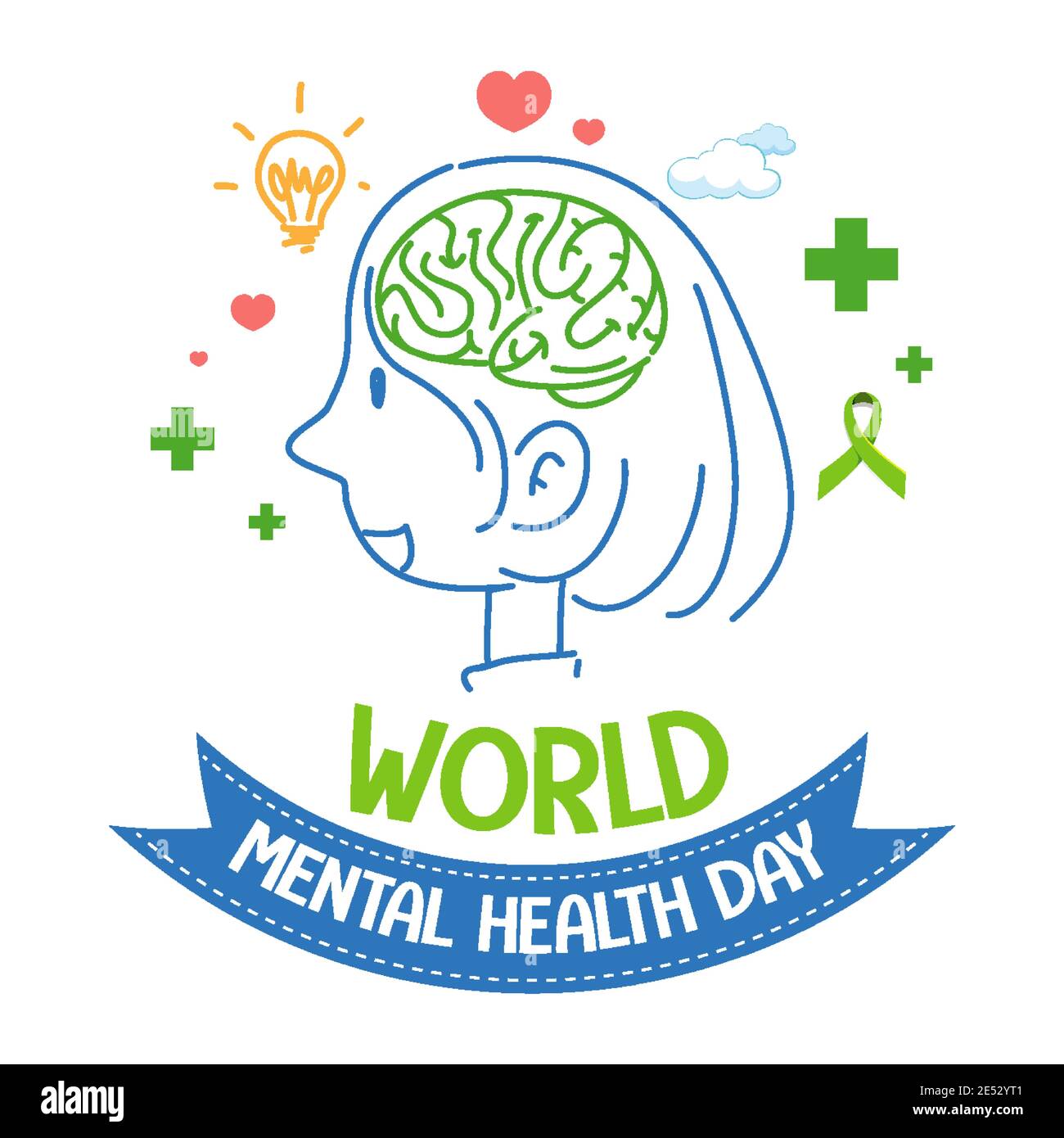 World mental health day icon illustration Stock Vector Image & Art - Alamy