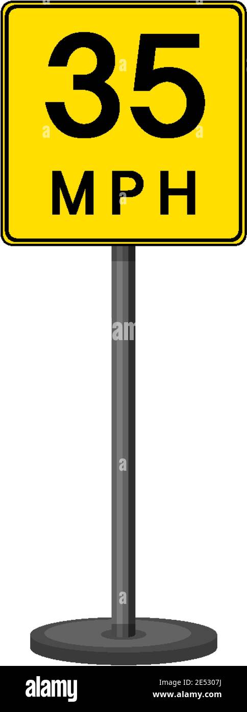 35 MPH sign isolated on white background illustration Stock Vector ...