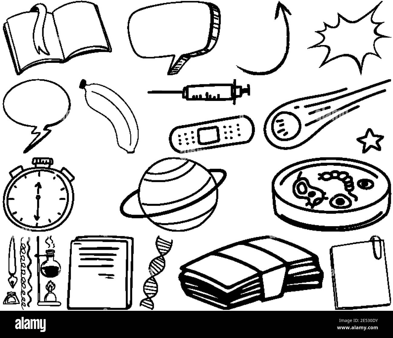 Set of item and symbol hand drawn doodle illustration Stock Vector ...