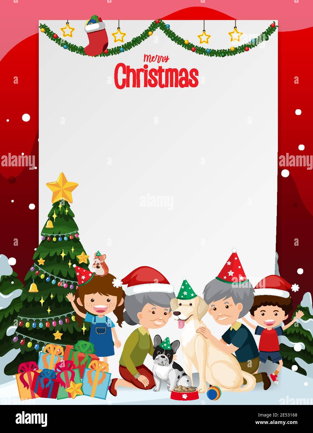 Blank Xmas frame template illustration Stock Vector Image & Art - Alamy